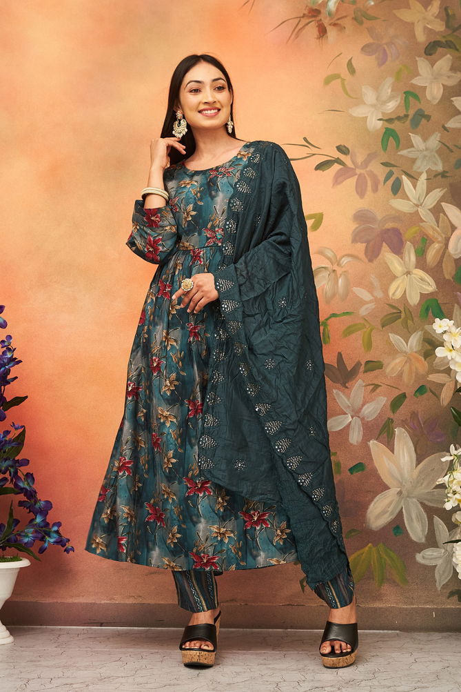 Kangana Banwery Viscose Chanderi Printed Kurti With Bottom Dupatta Wholesale Price In surat